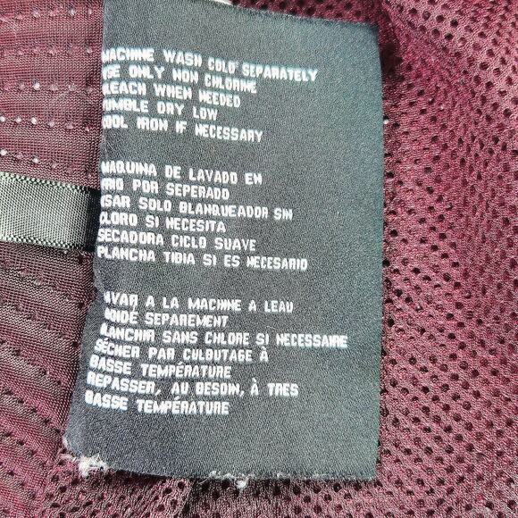 Guess Faux Fur Hood Softshell Parka Jacket Pockets Burgundy Wine XXL Gorpcore - Picture 8 of 15